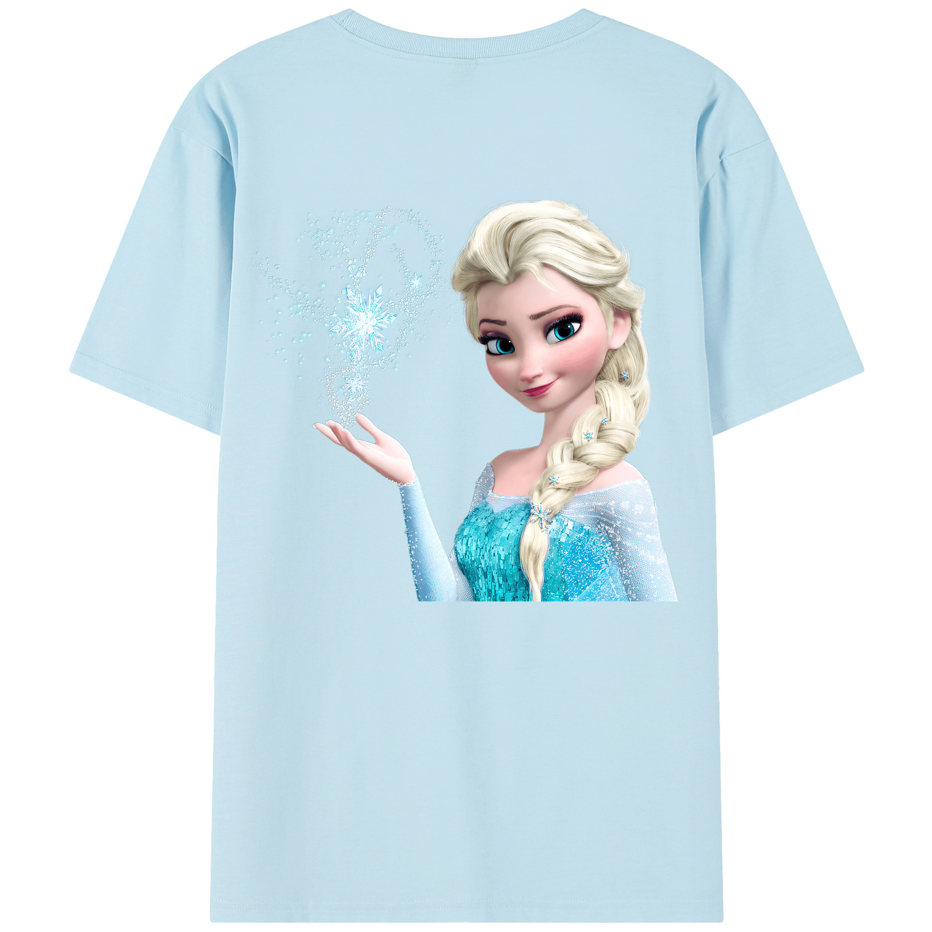 （画像用） アナと雪の女王 アンナ エルサ Frozen Anna Elsa 綿100％半袖Tシャツ（背面プリント）